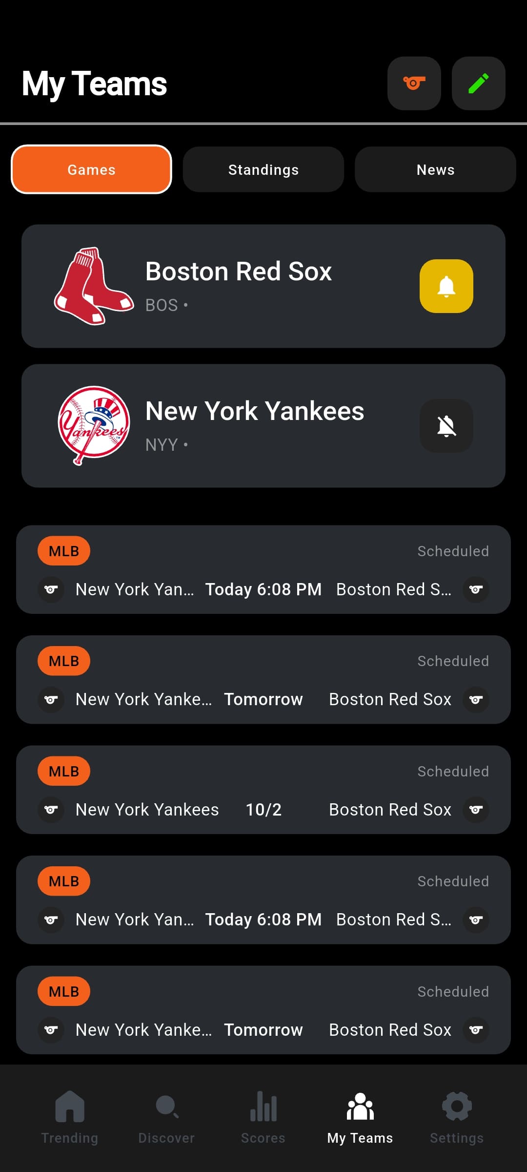 Draft App Live Scores